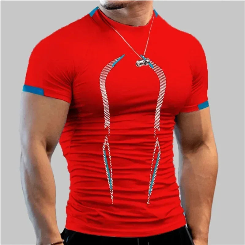 Summer Bodybuilding Sport Tops Men Quick Dry Fitness Gym T Shirt Short Sleeve Training Tee Compression Running Tshirt Sportswear