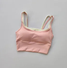 Sports Bra Women Shock-absorbing Gathering Double Breast Strap