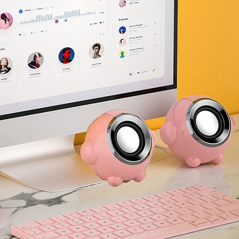 Pink Computer Speakers For PC Laptop