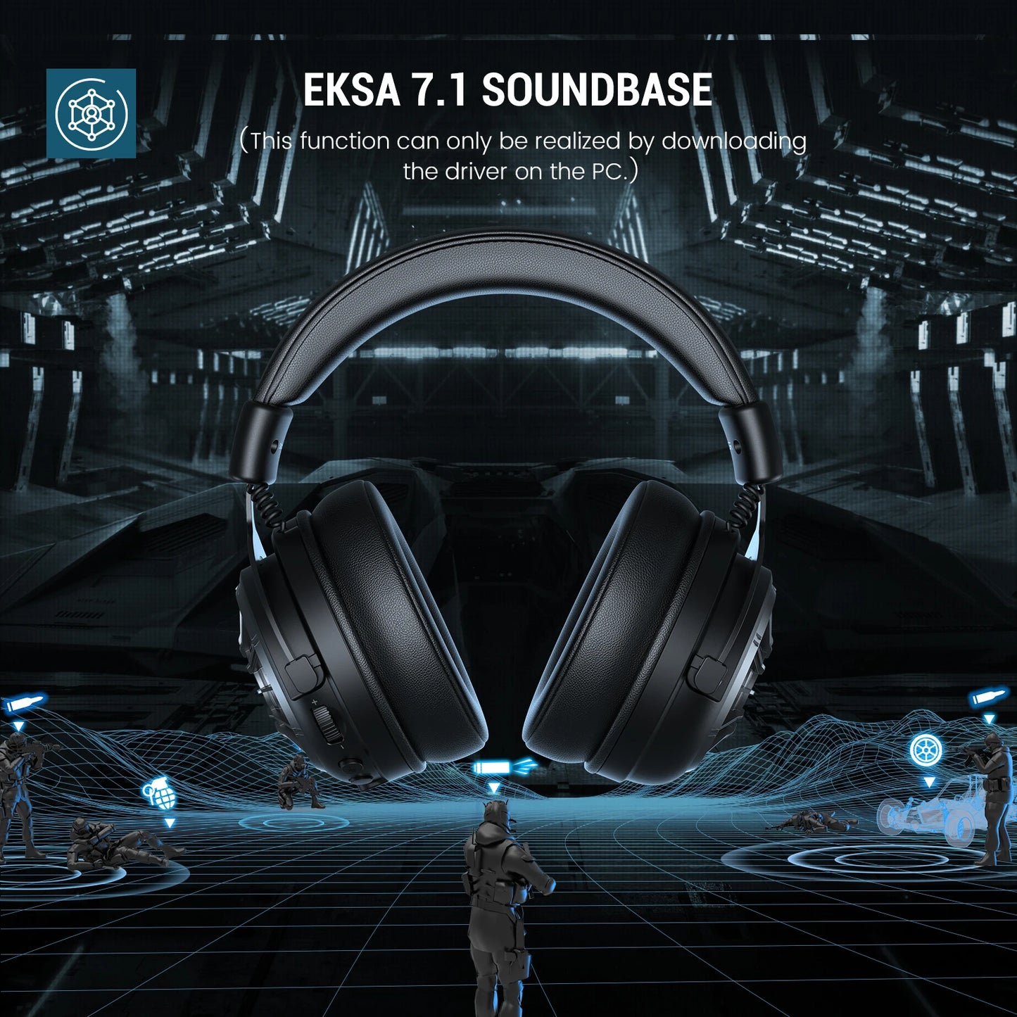 EKSA E5000 BT 2.4GHz Wireless Headphones Bluetooth 5.3 Gaming Headset