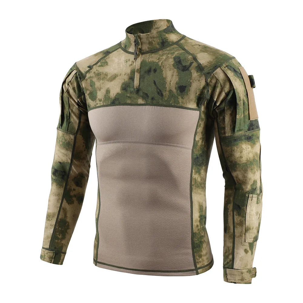 ESDY Men's Military Tactics Shirts Camouflage Frog