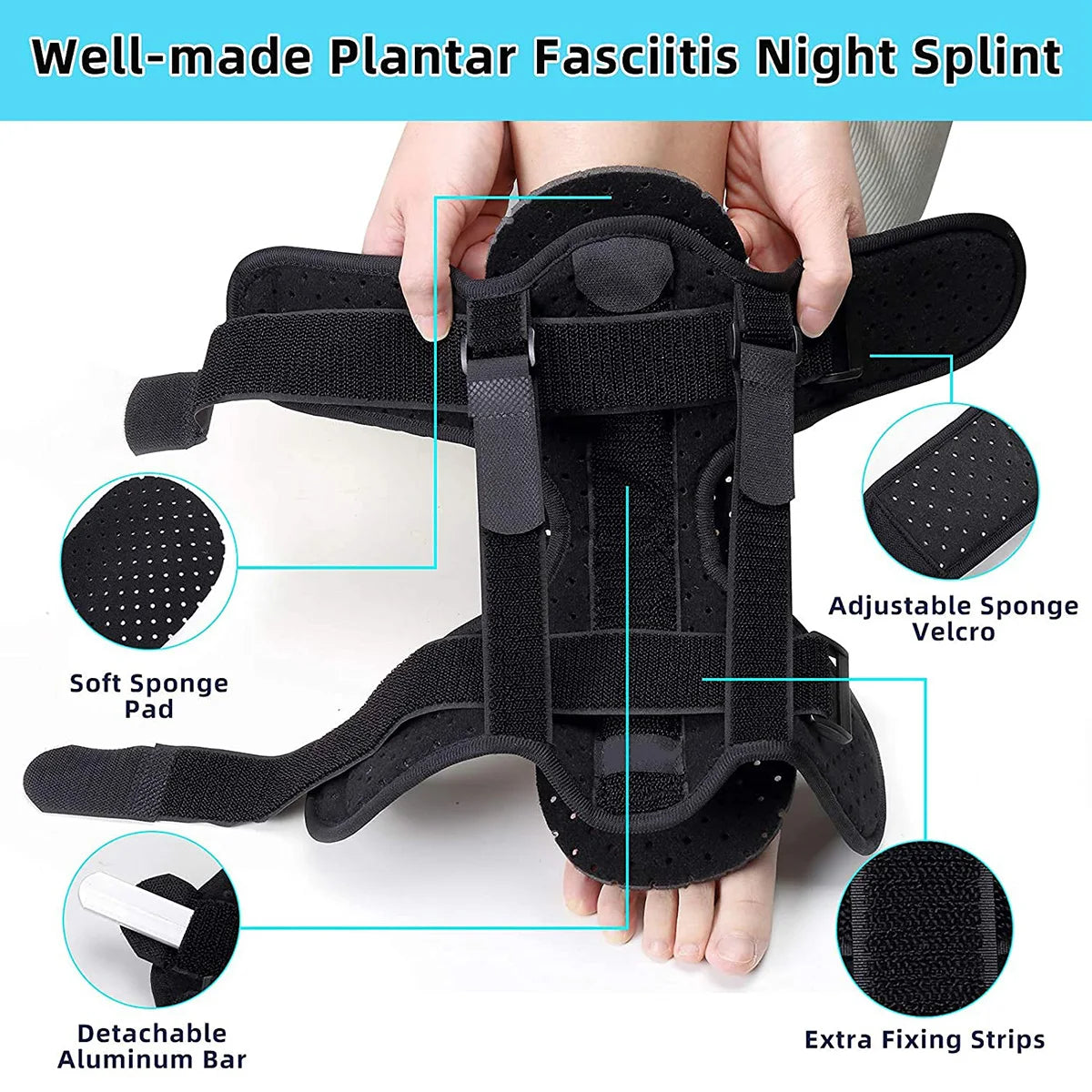 Plantar Fasciitis Night Splint Adjustable Foot Drop Orthotic Brace