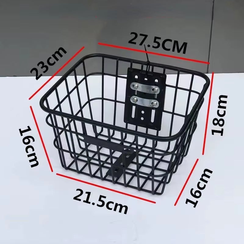 Stainless Head Handle Basket for Electric Scooter Bike Front Rear Storage Basket Mountain Bike Basket with Mounting Bracket