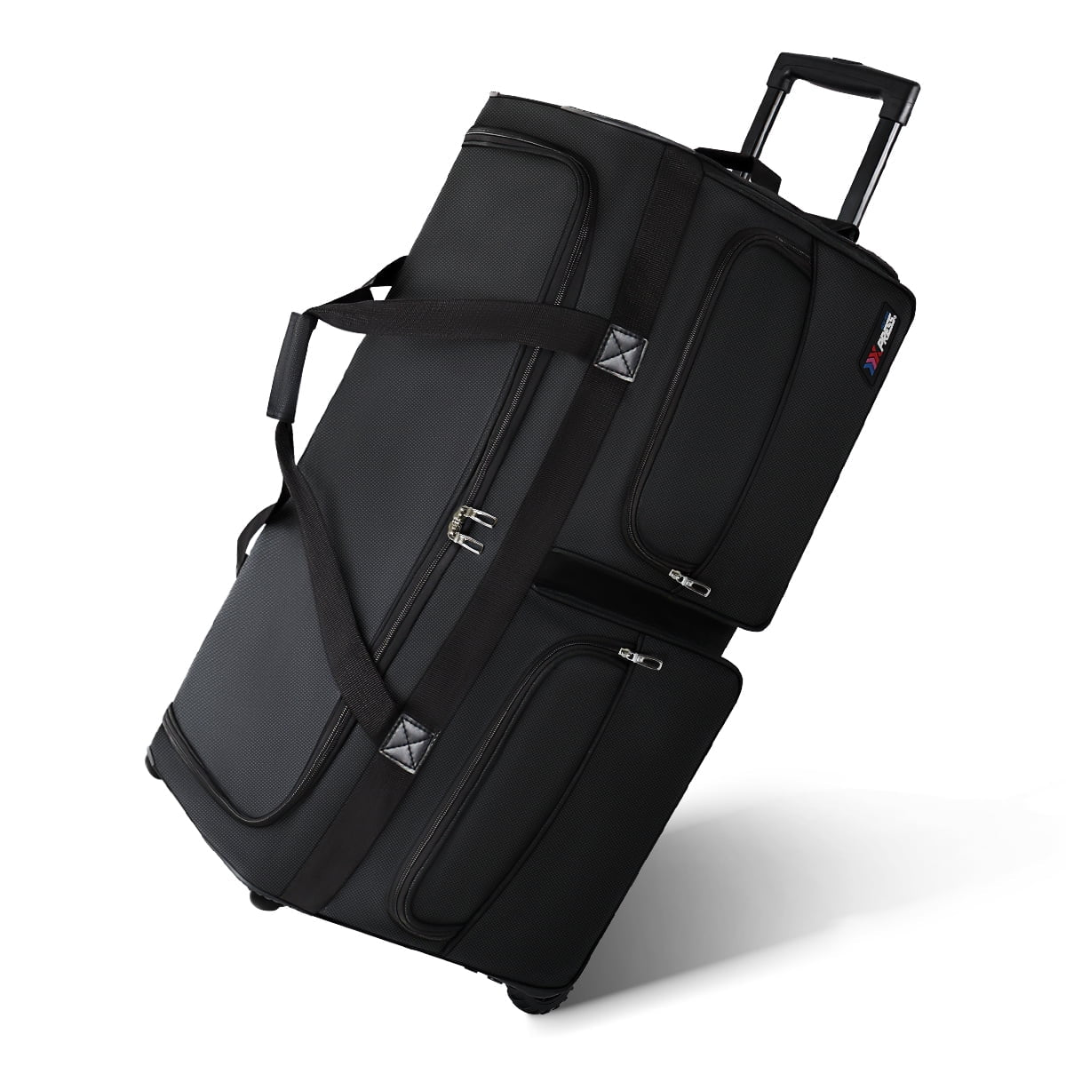 36" Rolling Duffle Bag with Wheels and Handle,Collapsible Duffle Bag with Rollers,Durable Polyester Large Wheeled Travel Bags for Women & Men,Black