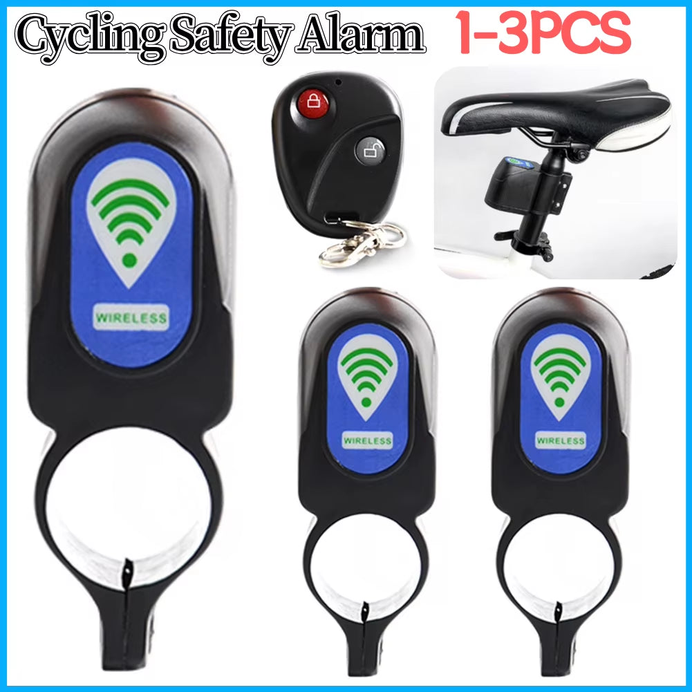 1-3PCS Anti-Theft Bike Lock Cycling Security Lock Wireless Remote Control Alarm Electric Bicycle Alarm Cycling Equipment