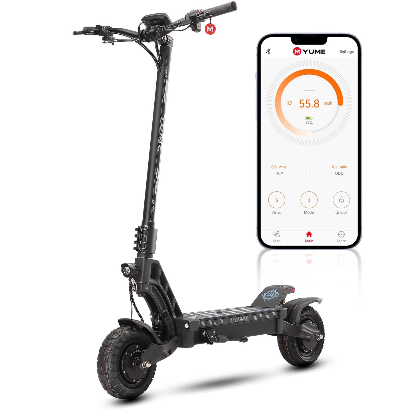 Hawk Dual Motor Electric Scooters for Adults 2400W 43MPH 43Miles Long Rang E-Scooter
