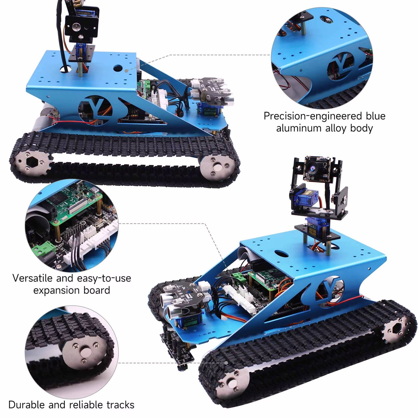 Smart Tank Robot Car Kit for Raspberry Pi 4B DIY Programmable Education with Teens Adults AI Electronic Set Compatible Arduino