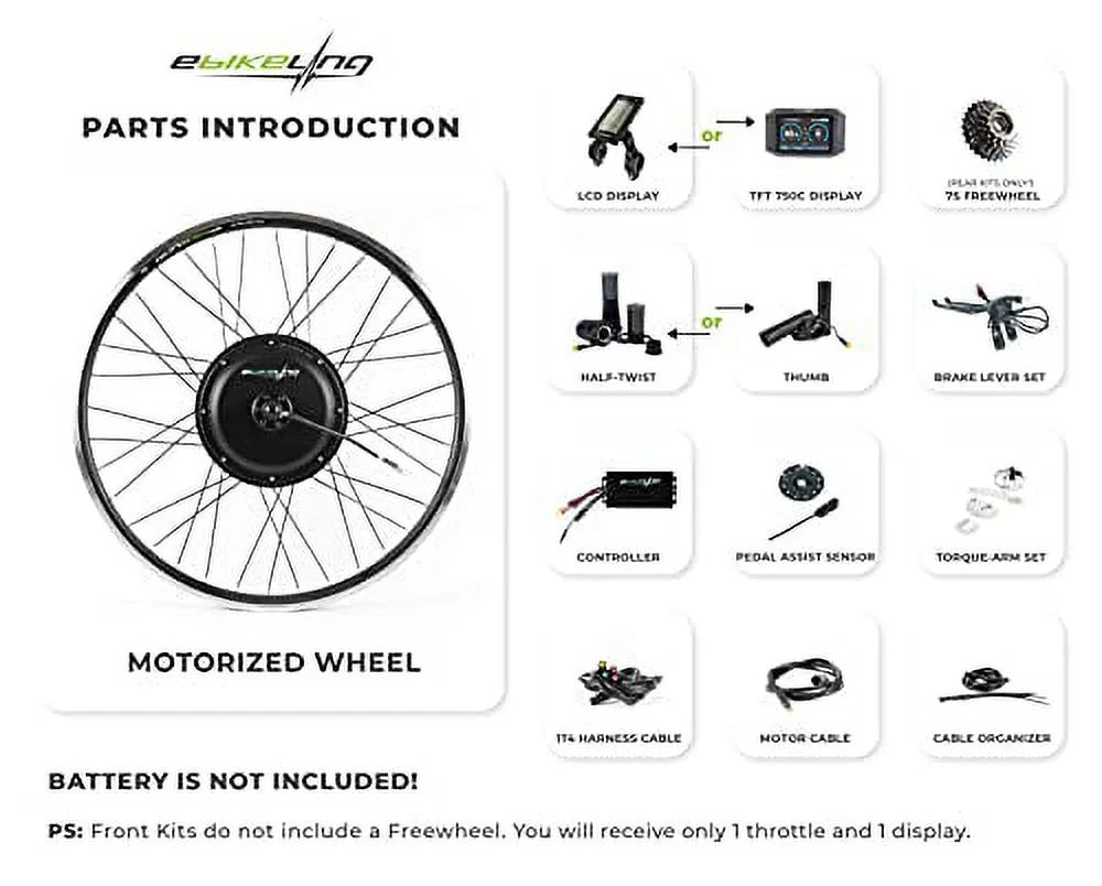 S830 572Mm Rear Wheel Waterproof Electric Bike Conversion Kit LCD Display