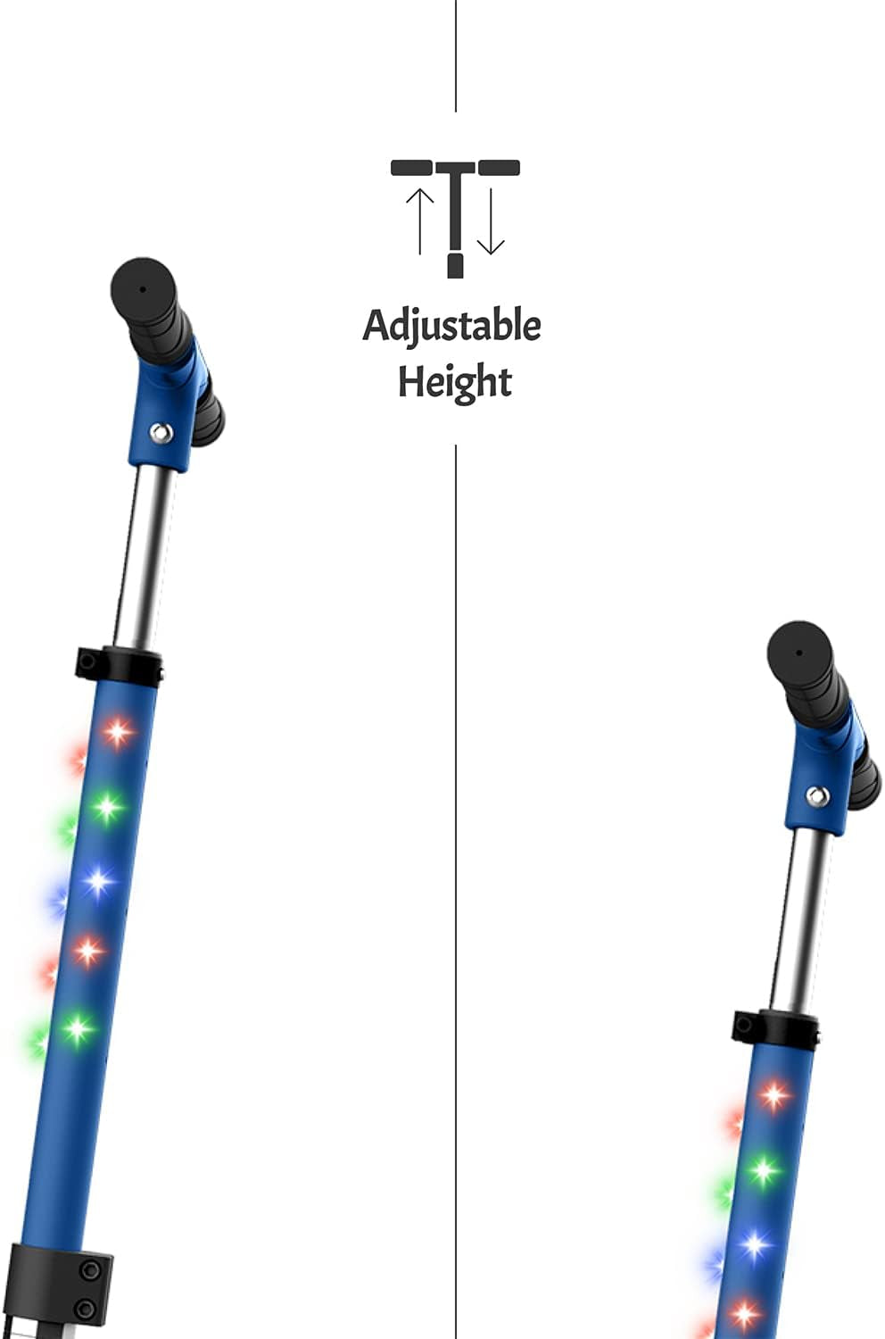 2-Wheel Kick Scooter, Sturdy Wide Deck, Height Adjustable Handlebar, Rear Brake, Easy-Folding Mechanism, 8 Inch Wheels