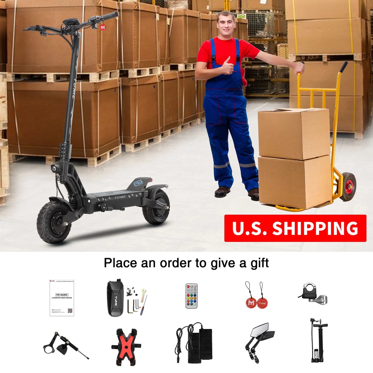 Hawk Dual Motor Electric Scooters for Adults 2400W 43MPH 43Miles Long Rang E-Scooter