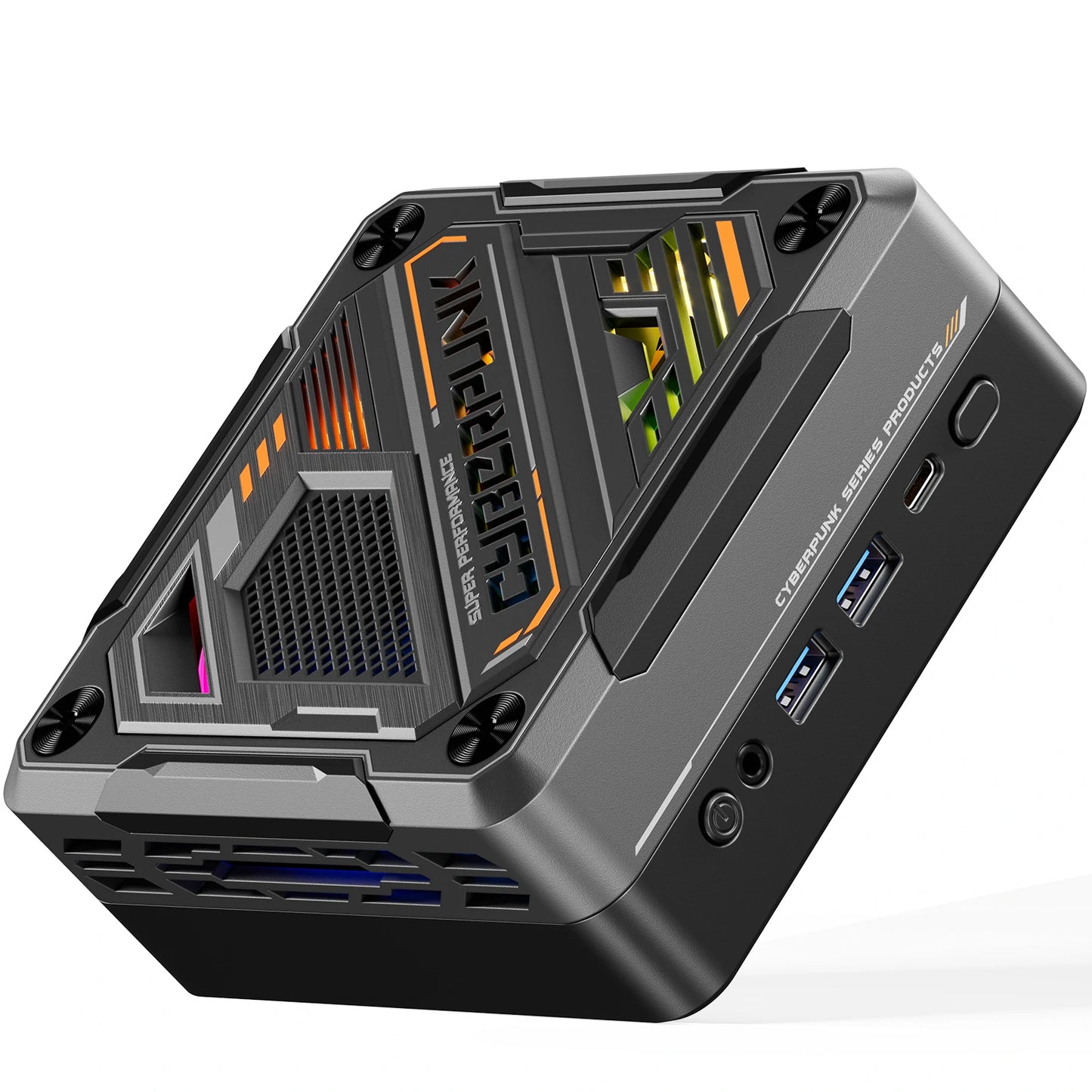 MN57U AMD Ryzen 7 5700U Mini PC 16GB RAM 512GB SSD WIFI6 BT5.2 Windows 11 Pro 4K Triple Display RGB Light Effect Mini Computer Desktop PC