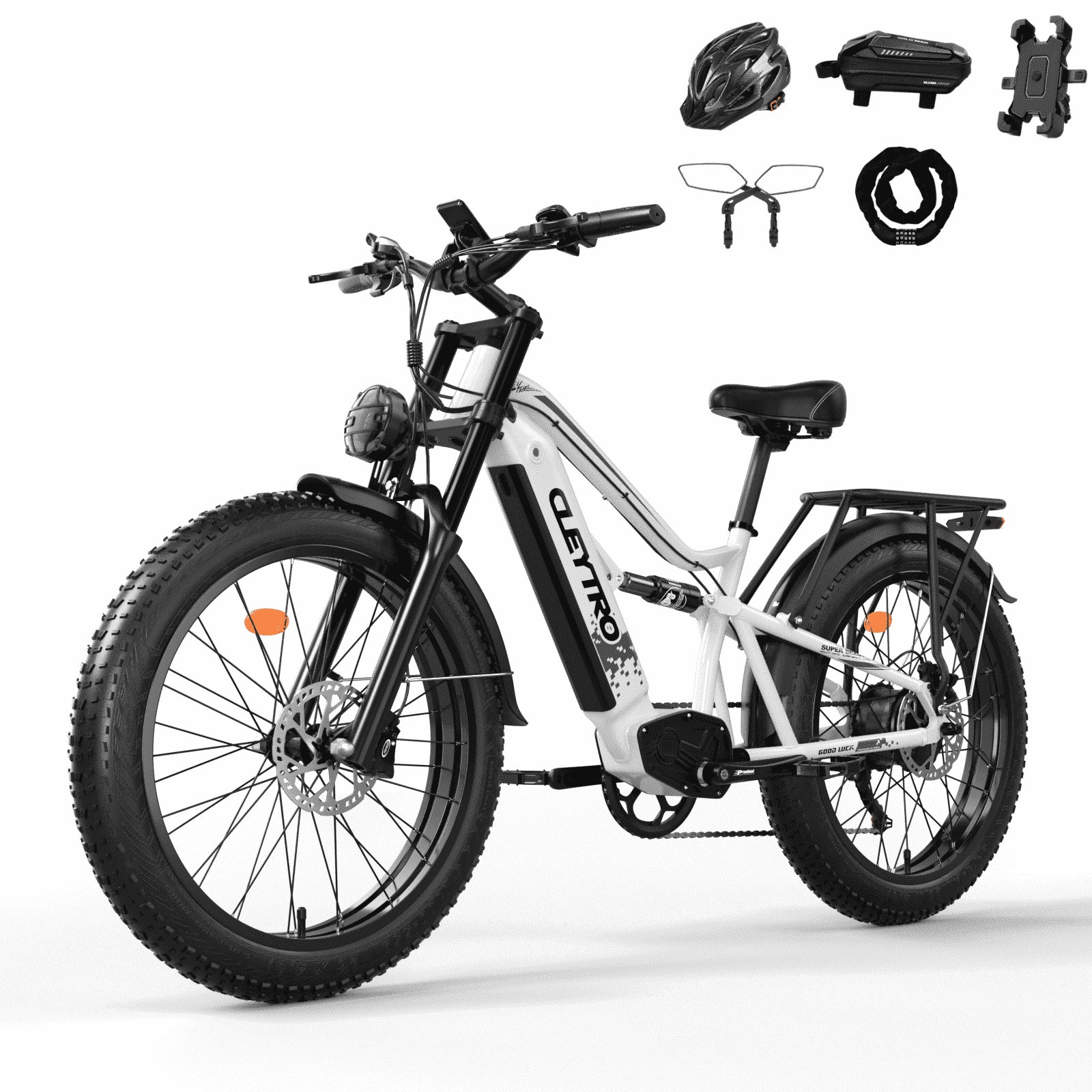 26 Inch Electric Bike for Adults, 750W Folding Fat Tire Bikes, 52V Ebike 19Ah Removable Li-Ion Battery 7-Speed