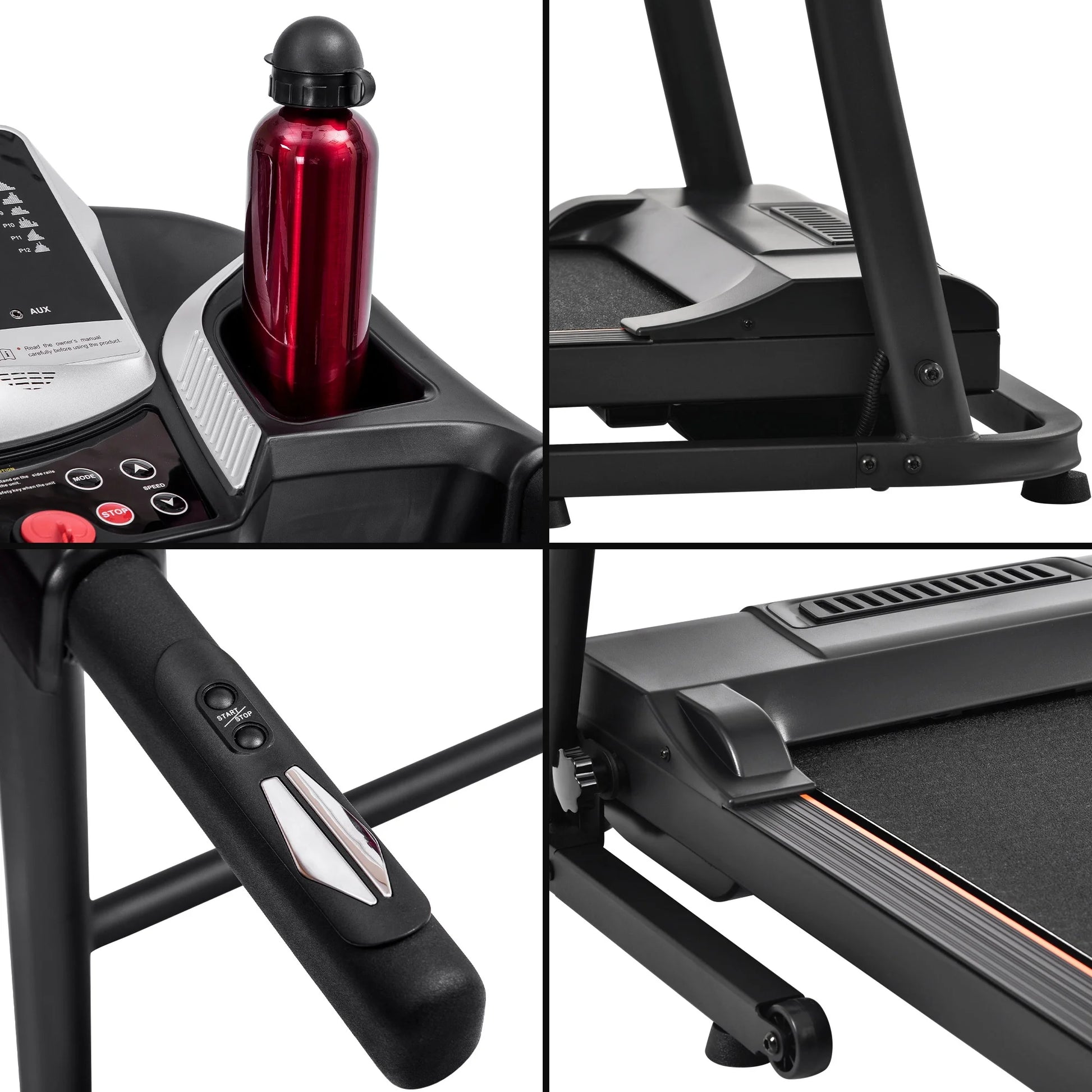 Folding Treadmill Can Hold 240Lbs Electric Treadmill 1.5HP Jogger with 3 Levels of Incline 12 Preset Programs