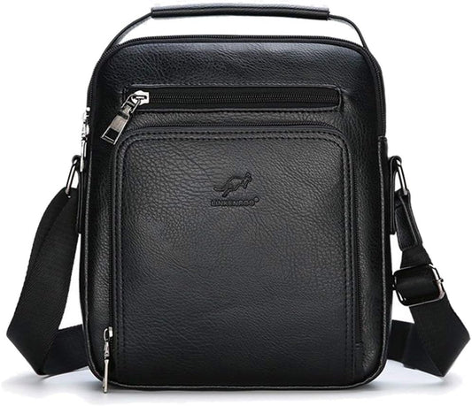 Leather Messenger Bag for Men, Man Purse Crossbody Bag PU Leather Men Zipper Bag, Satchel Shoulder Bag