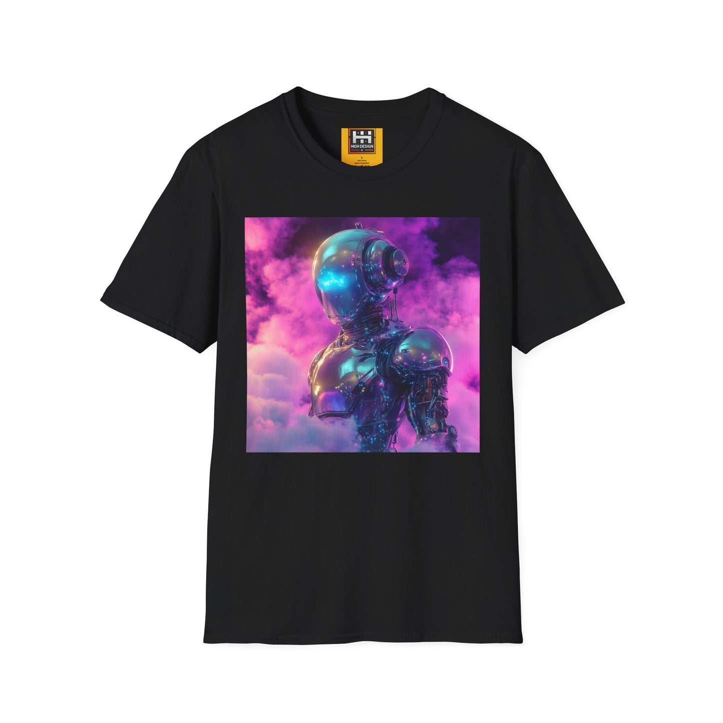 Futuristic Robot Graphic T-Shirt | Unisex Softstyle Tee | Unique Art for Tech Enthusiasts