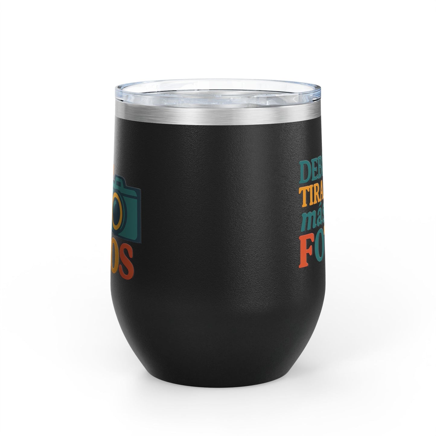 Photography Wine Tumbler, 12oz, Funny Gift for Photographers, Travel Mug for Wine, Creative Gifts for Photography Lovers, Debí Tirar [...]
