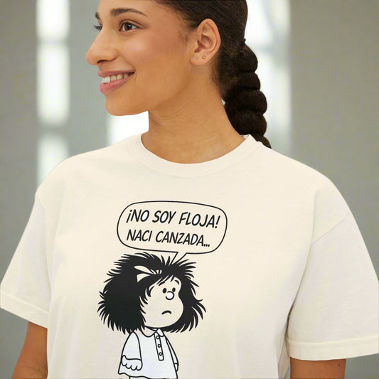 Cute Women's Boxy Tee - '¡NO SOY FLOJA!' Graphic T-Shirt