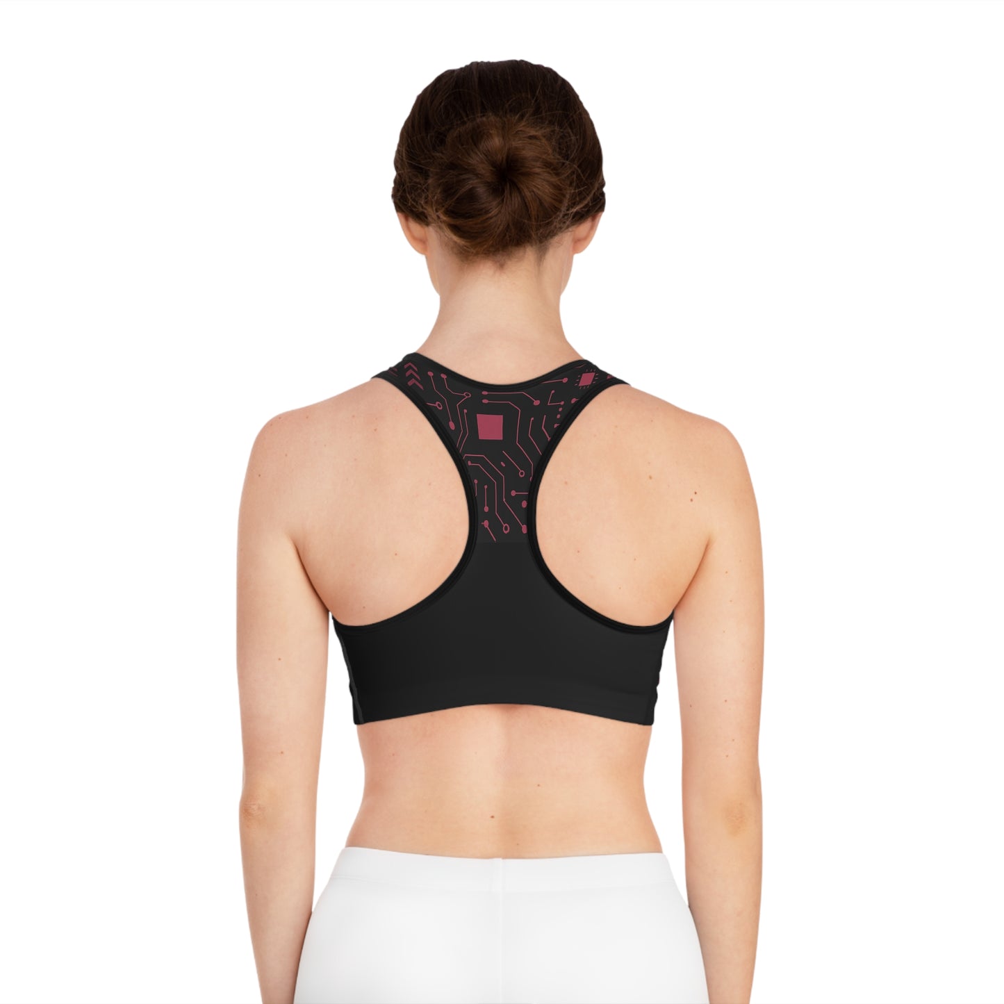 Futuristic Circuit Sports Bra, Athletic Wear, Fitness Apparel, Workout Gear, Trendy Activewear, Unique Gift for Her