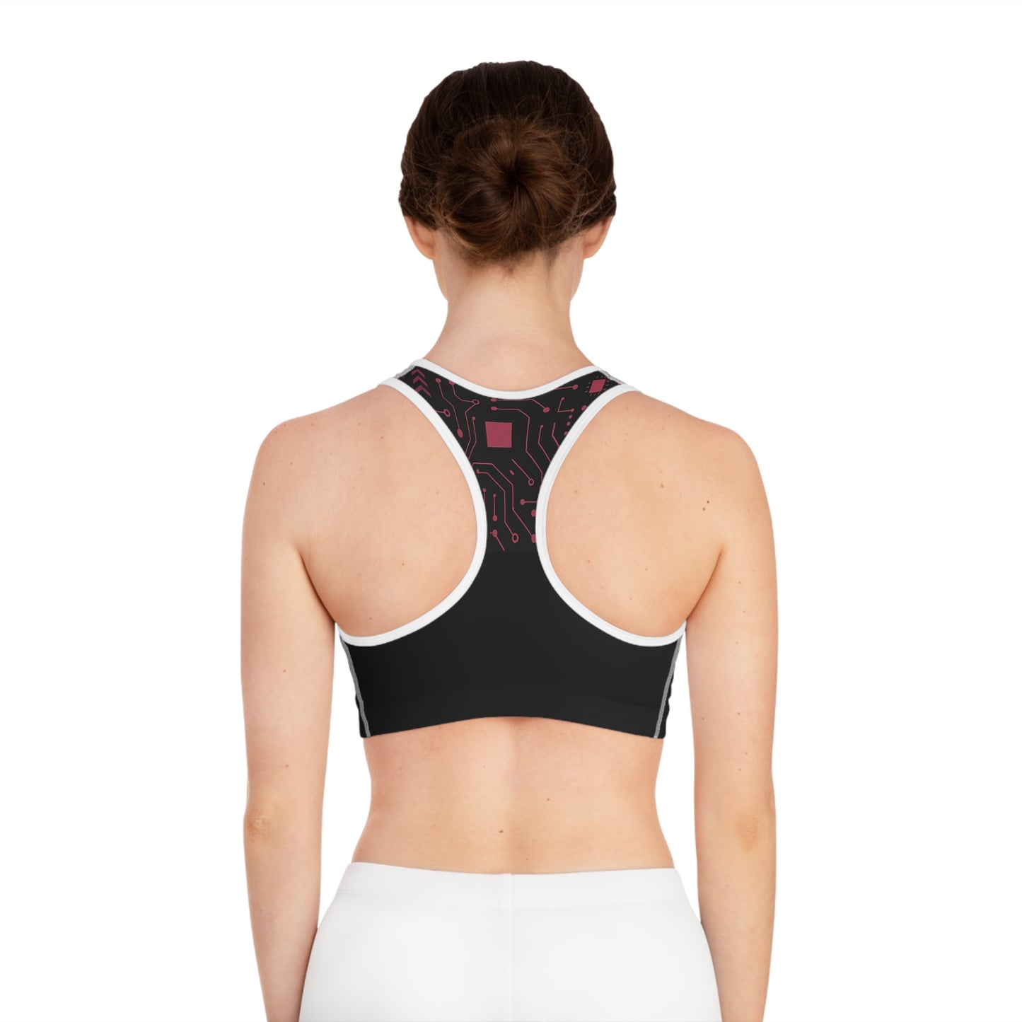 Futuristic Circuit Sports Bra, Athletic Wear, Fitness Apparel, Workout Gear, Trendy Activewear, Unique Gift for Her
