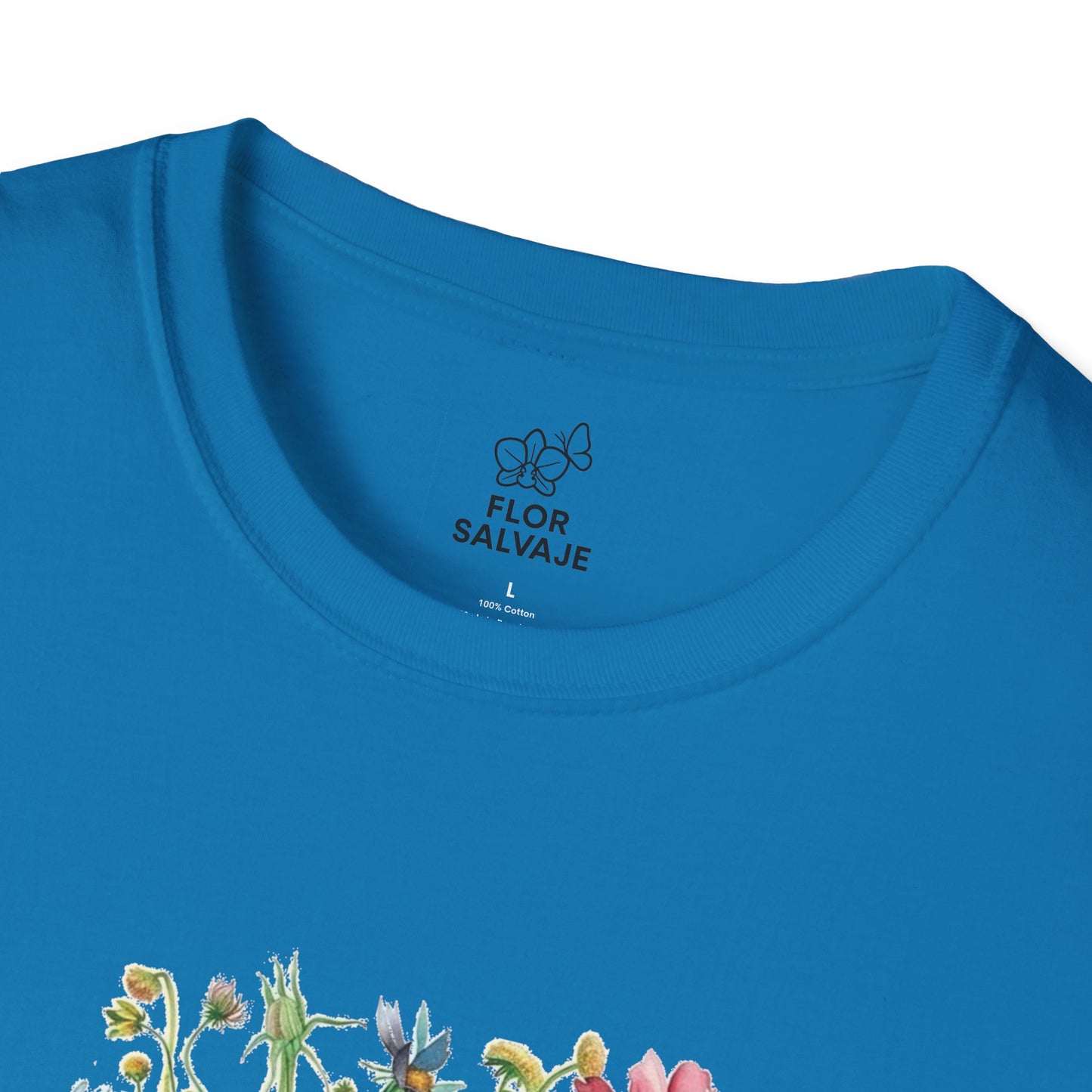 Floral Sneakers T-Shirt, Unisex Softstyle Tee, Boho Casual Shirt, Gift for Nature Lovers, Spring/Fall Fashion
