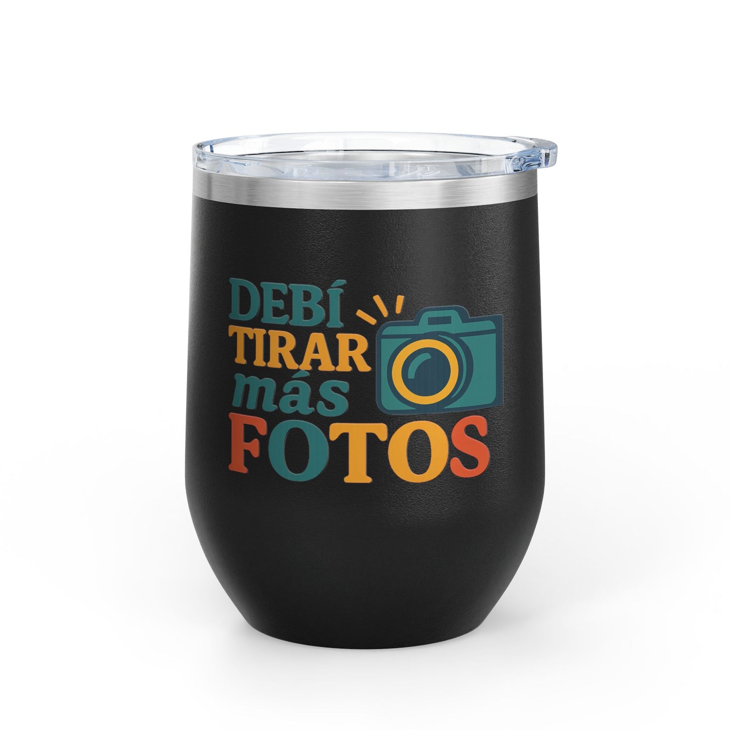 Photography Wine Tumbler, 12oz, Funny Gift for Photographers, Travel Mug for Wine, Creative Gifts for Photography Lovers, Debí Tirar [...]