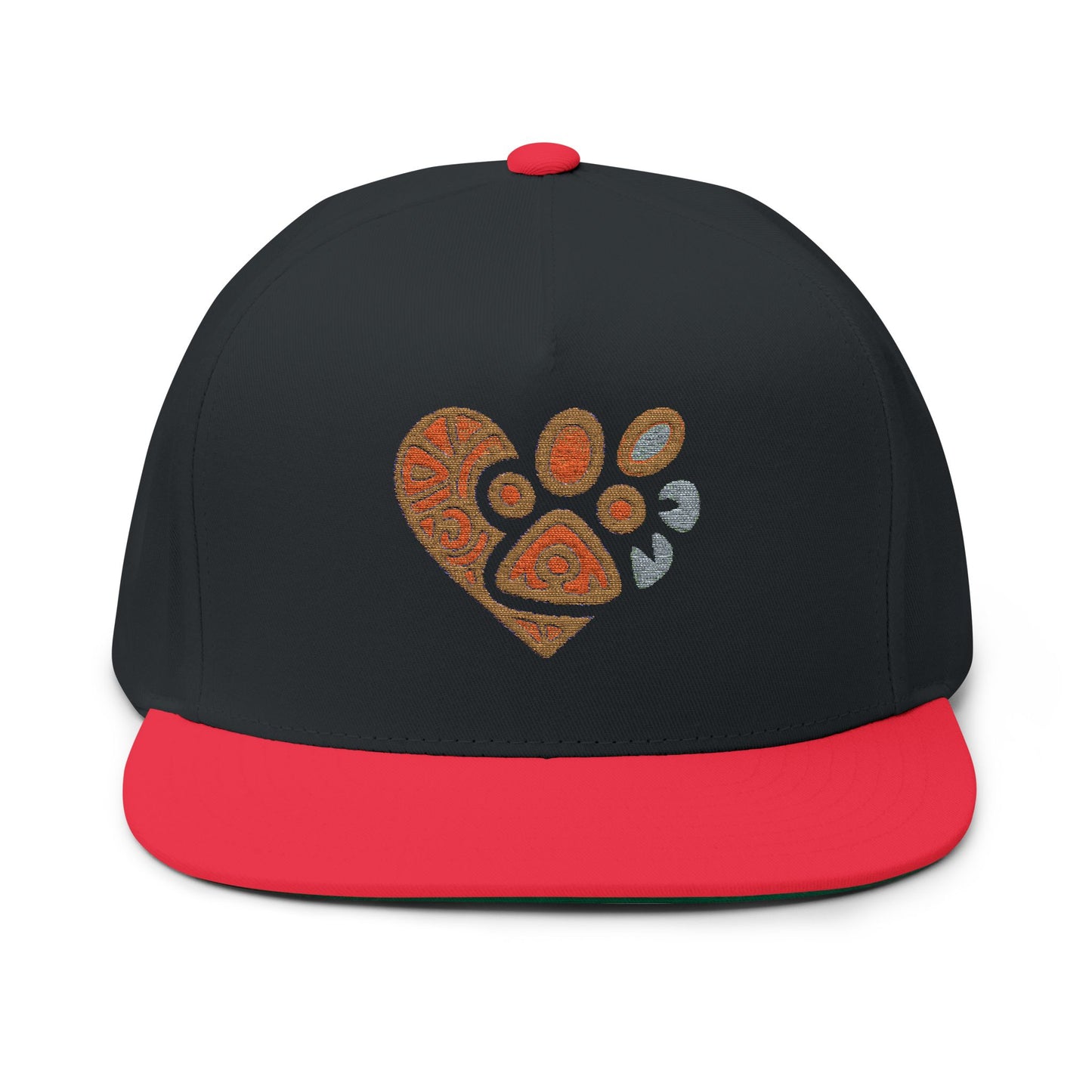 Pet Lover's Embroidered Flat Bill Cap, Dog Cap, Cat Hat, Animal Lover Gift, Custom Embroidery Cap, Trendy Pet Apparel