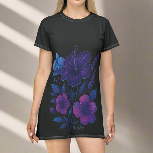 Floral Pattern T-Shirt Dress - Chic Summer Wear
