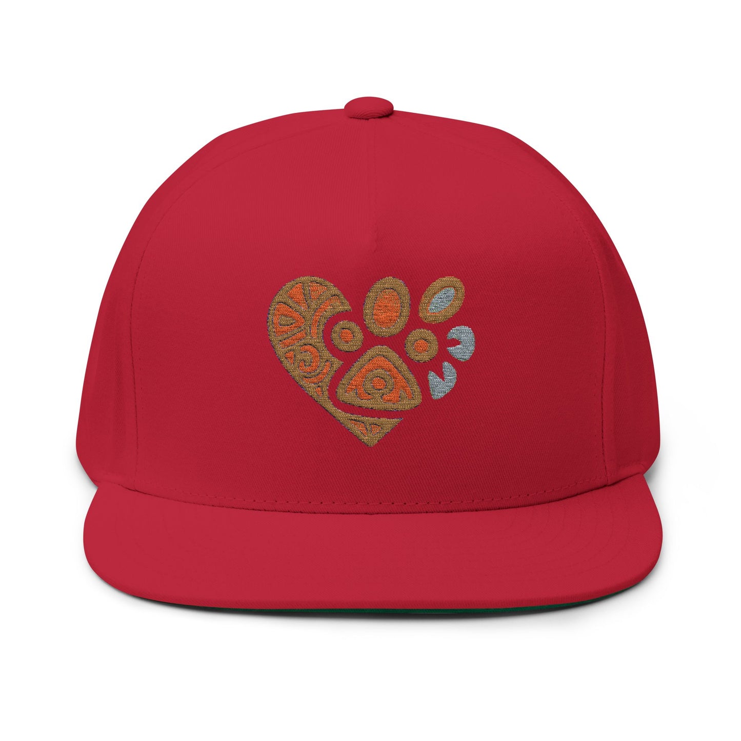 Pet Lover's Embroidered Flat Bill Cap, Dog Cap, Cat Hat, Animal Lover Gift, Custom Embroidery Cap, Trendy Pet Apparel