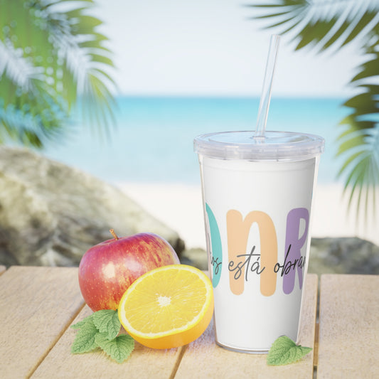Colorful Inspirational Plastic Tumbler with Straw, Motivational Travel Cup, Fun Drinkware for Home, Classroom, and Gifts
