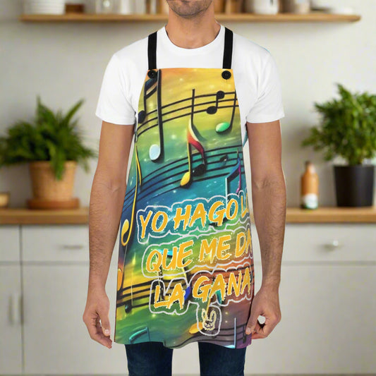 Colorful Music-Themed Apron for Music Lovers, Kitchen Gift, Chef Apron, Baking Attire, Creative Cooking, Party Essential, Fun Cooking Gear