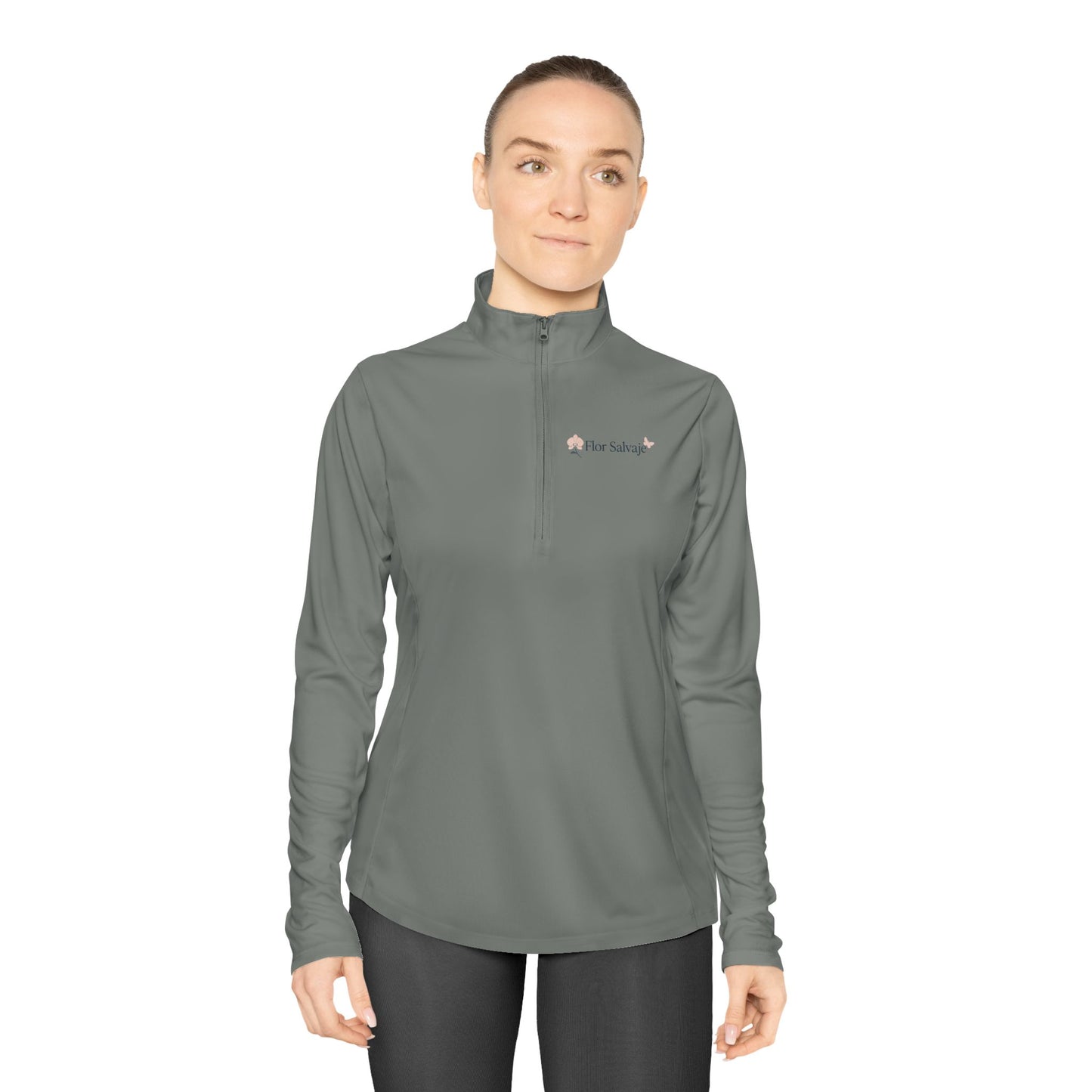 Ladies Quarter-Zip Pullover with Fun Bichotas Design | Cozy, Stylish Activewear, Perfect for Fitness or Casual Outfits, Gift for Her