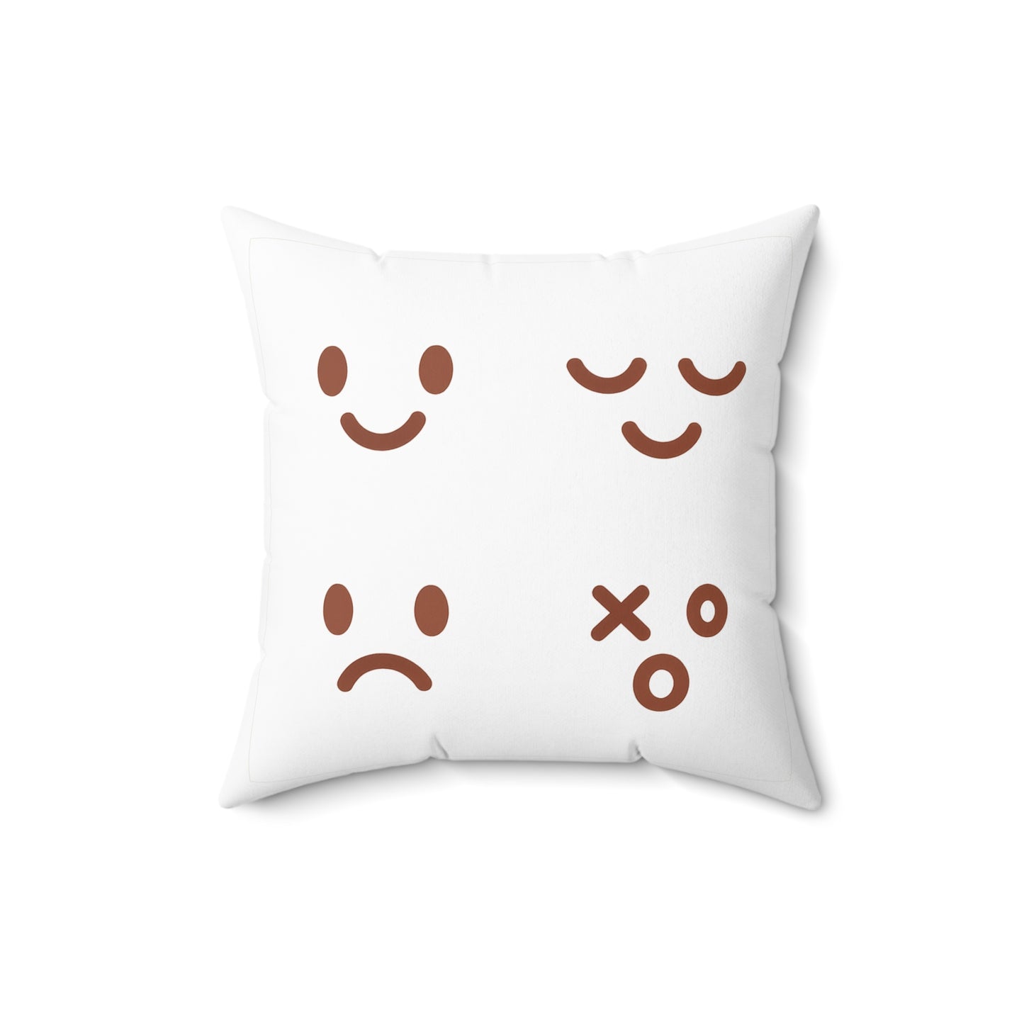 Emotional Vibes Decorative Pillow - Square Spun Polyester with Cute Faces