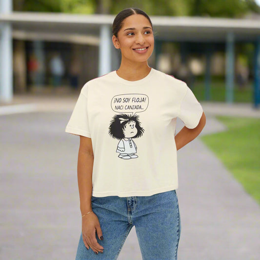Cute Women's Boxy Tee - '¡NO SOY FLOJA!' Graphic T-Shirt