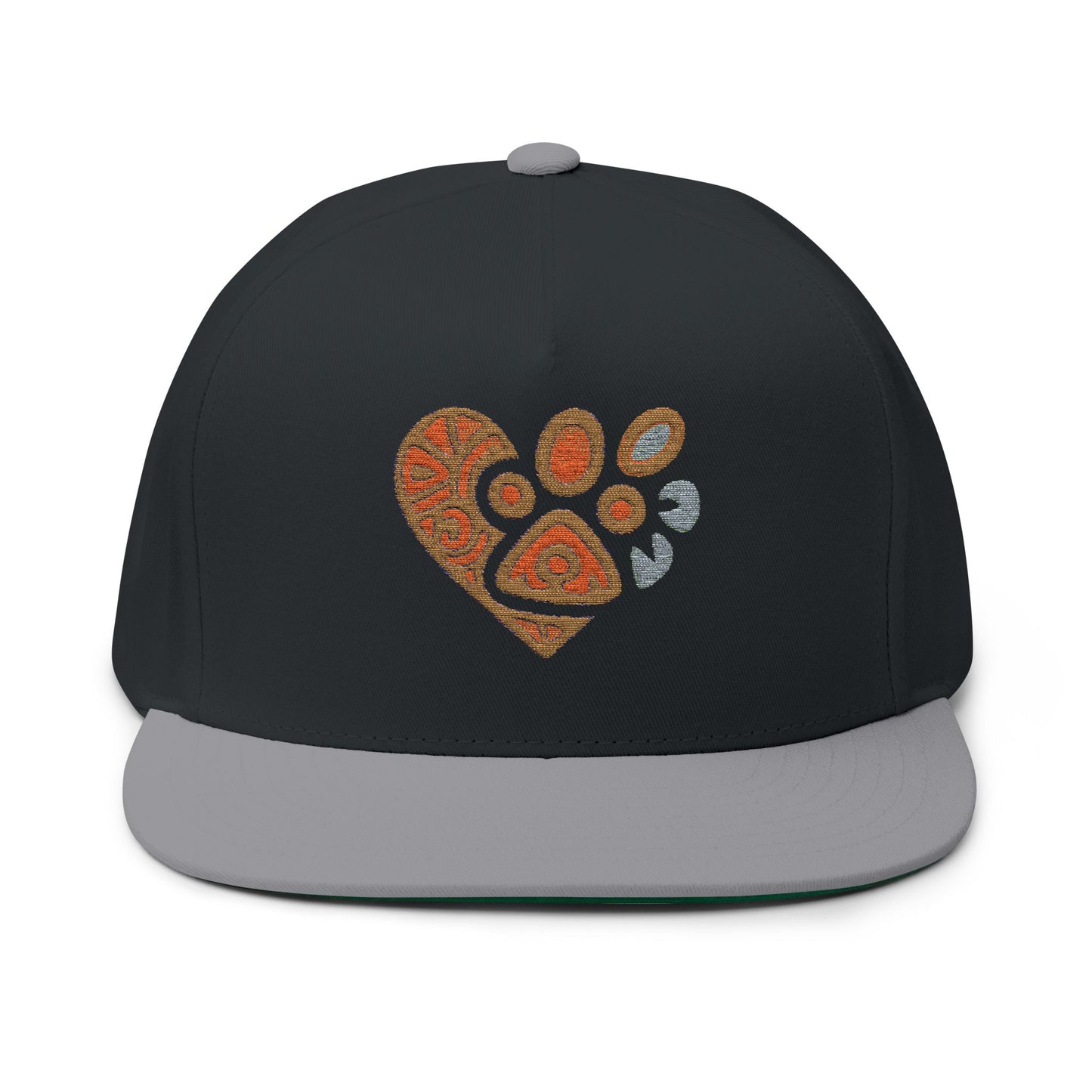 Pet Lover's Embroidered Flat Bill Cap, Dog Cap, Cat Hat, Animal Lover Gift, Custom Embroidery Cap, Trendy Pet Apparel
