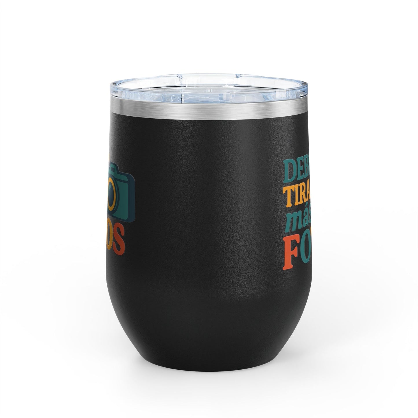 Photography Wine Tumbler, 12oz, Funny Gift for Photographers, Travel Mug for Wine, Creative Gifts for Photography Lovers, Debí Tirar [...]
