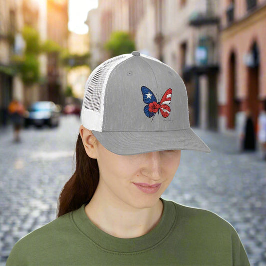 Patriotic Butterfly Snapback Trucker Cap | Perfect for Summer, Festivals, Independence Day, Outdoor Activities, Gift for Her