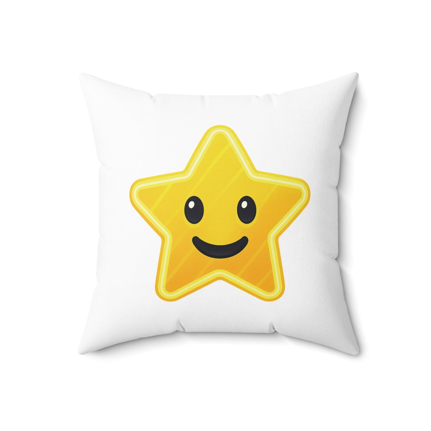 Playful Star Emoji Square Pillow - Fun Home Decor for Kids