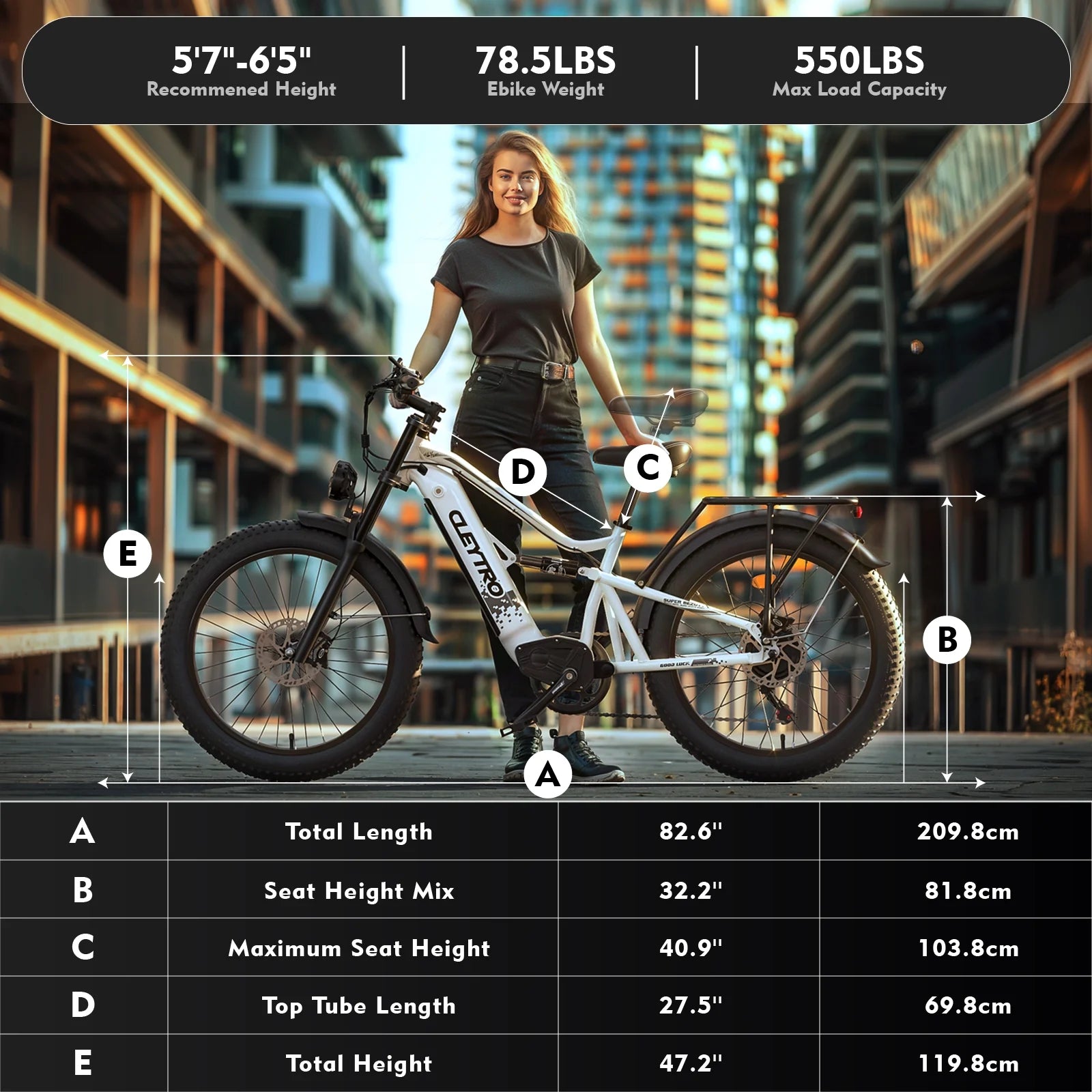 26 Inch Electric Bike for Adults, 750W Folding Fat Tire Bikes, 52V Ebike 19Ah Removable Li-Ion Battery 7-Speed