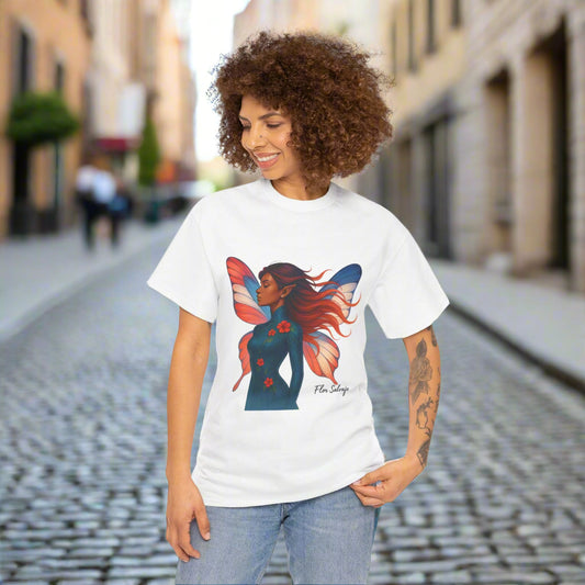 Fairy Design Unisex Heavy Cotton Tee, Comfortable Graphic Tee for Fantasy Lovers, Gift for Birthdays, Festivals, and Everyday Wear