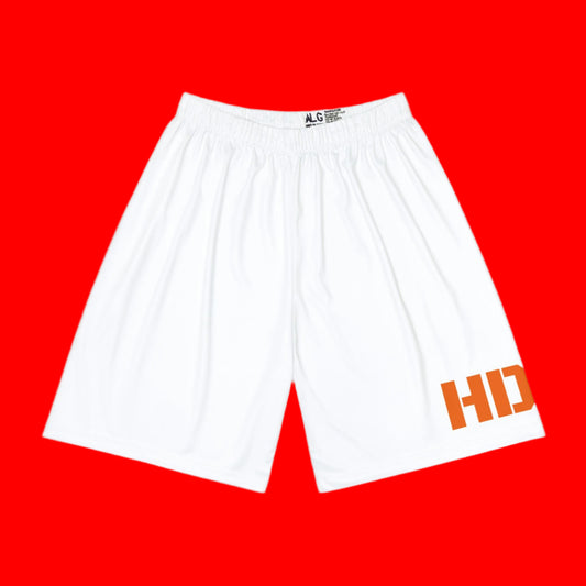 Men’s Gym Shorts with Bold Orange Graphics