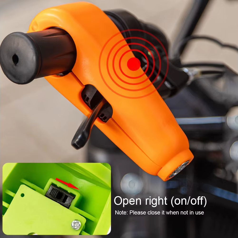 Sound Motorcycle Handlebar Lock Scooter Electric Vehicle Bicycle Safe Anti-Theft Accelerator Brake Padlock Motorcycle Accessorie