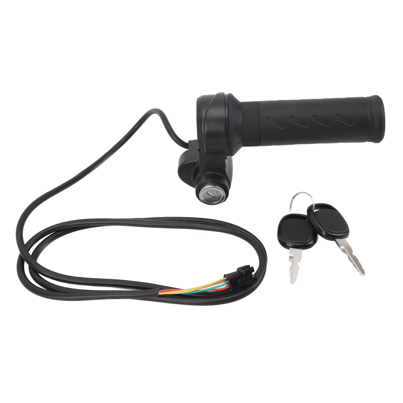 Electric Bike Throttle Grip, Universal E-Bike Throttle, Twist Throttle for Electric Scooters with 2 Keys