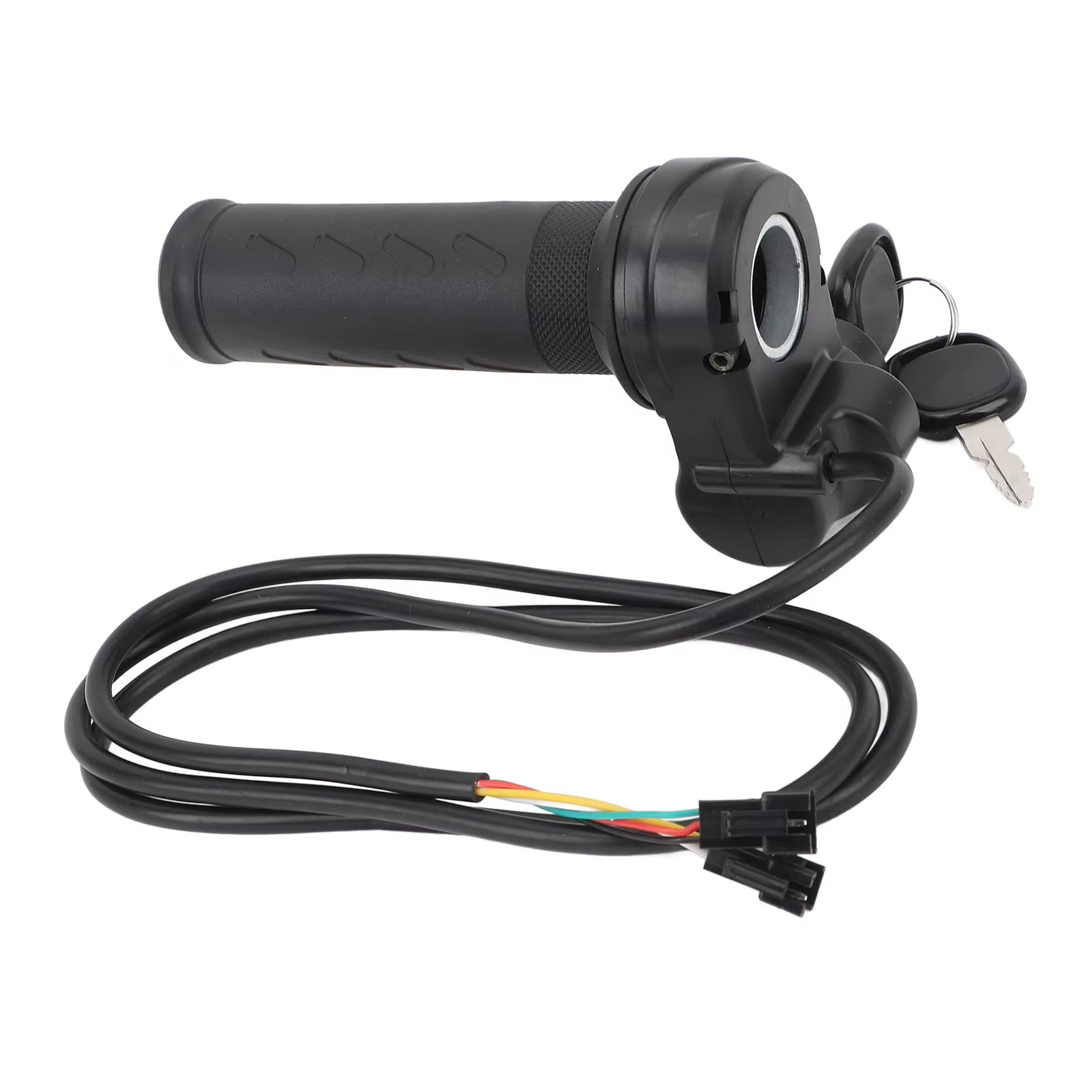 Electric Bike Throttle Grip, Universal E-Bike Throttle, Twist Throttle for Electric Scooters with 2 Keys