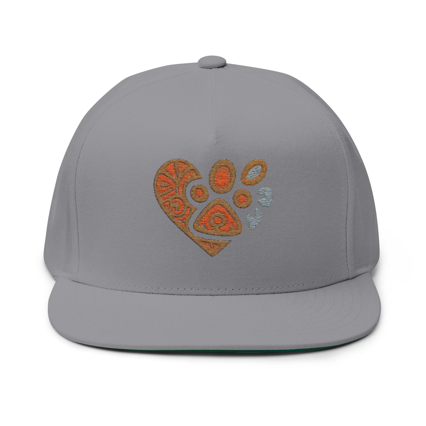 Pet Lover's Embroidered Flat Bill Cap, Dog Cap, Cat Hat, Animal Lover Gift, Custom Embroidery Cap, Trendy Pet Apparel
