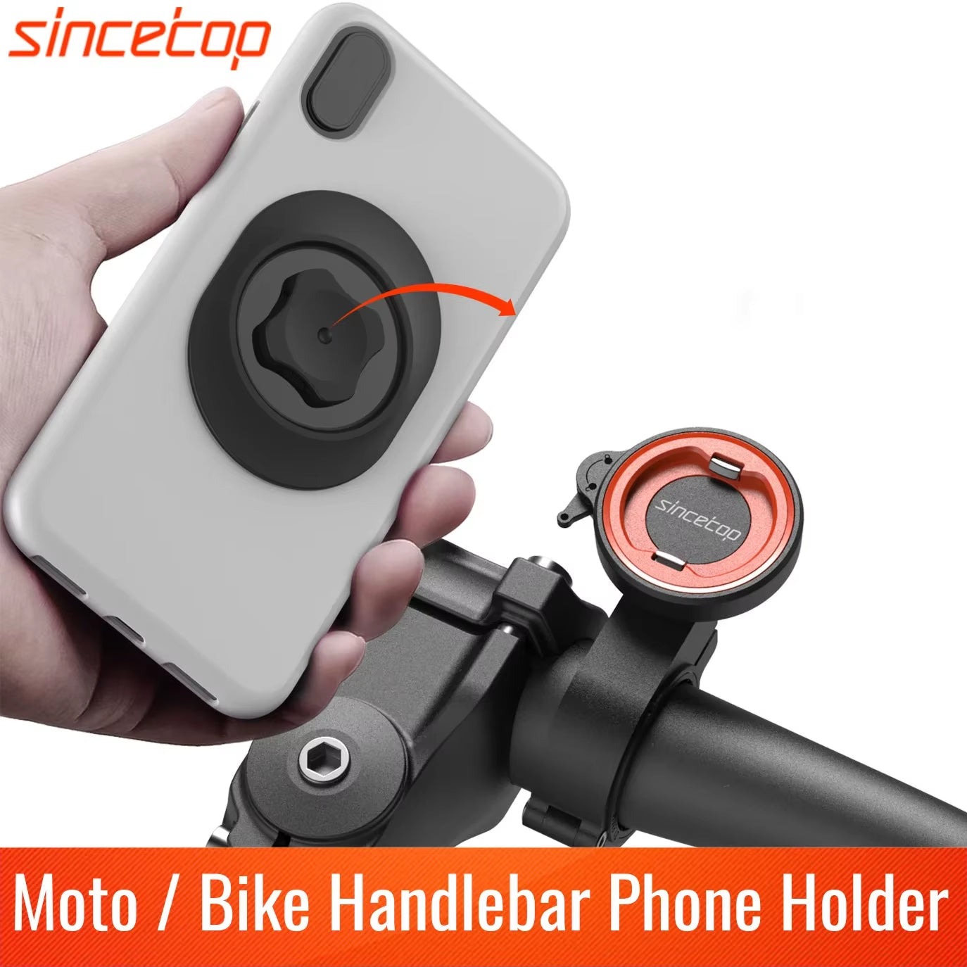Bike Phone Holder for Motorcycle / Mountain Road / Bicycle / MTB / Scooter / Electric,Quick Lock  Handlebar Mount