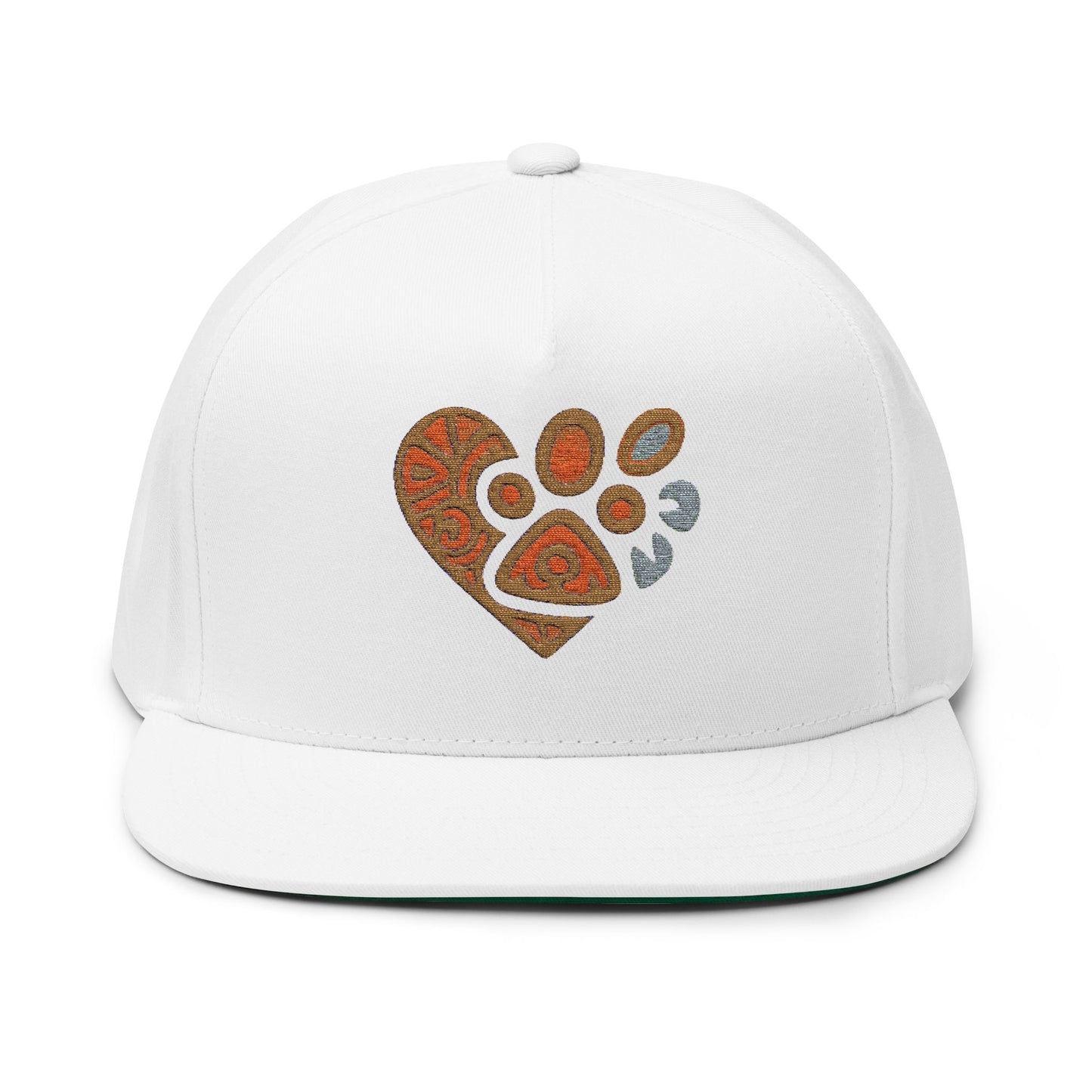 Pet Lover's Embroidered Flat Bill Cap, Dog Cap, Cat Hat, Animal Lover Gift, Custom Embroidery Cap, Trendy Pet Apparel