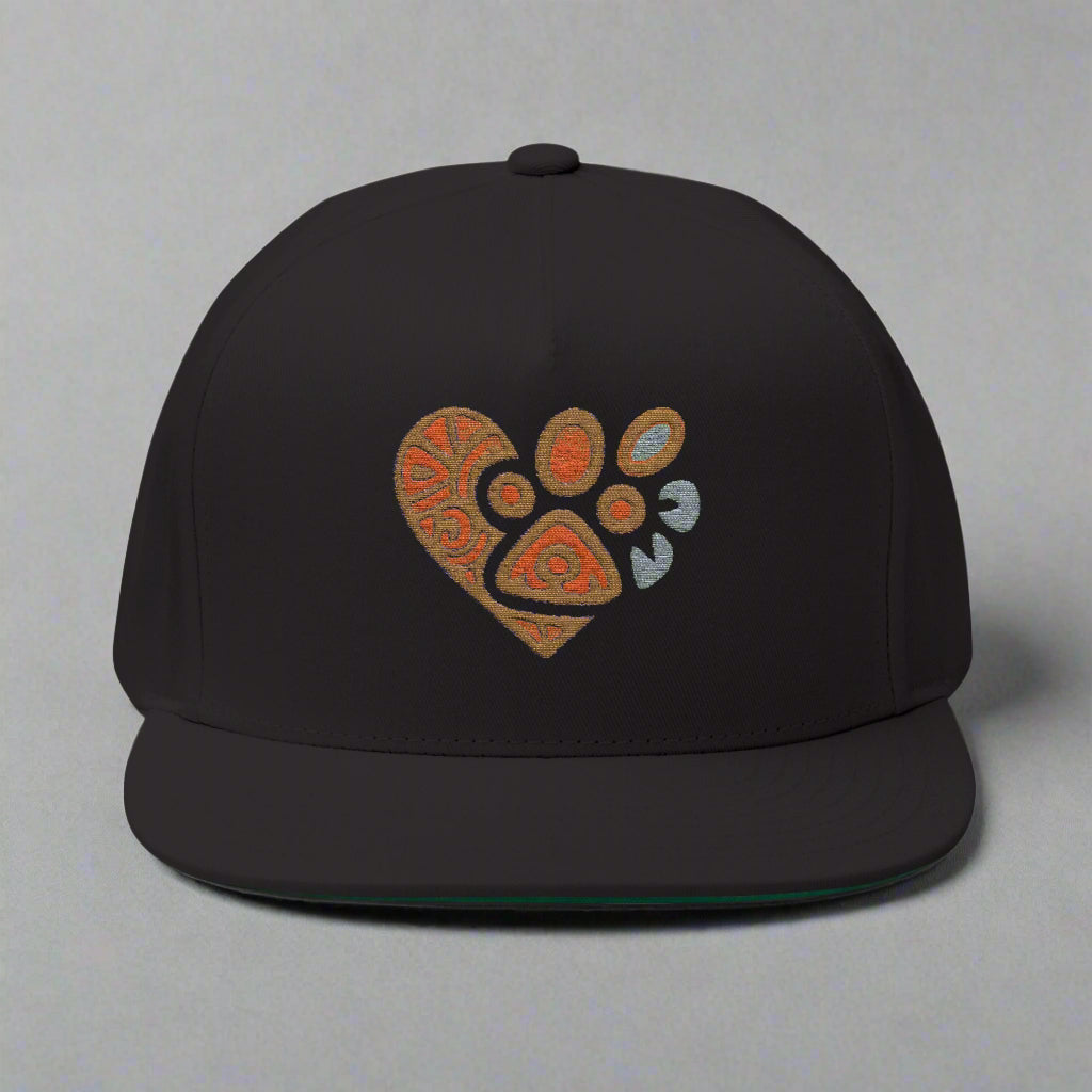Pet Lover's Embroidered Flat Bill Cap, Dog Cap, Cat Hat, Animal Lover Gift, Custom Embroidery Cap, Trendy Pet Apparel