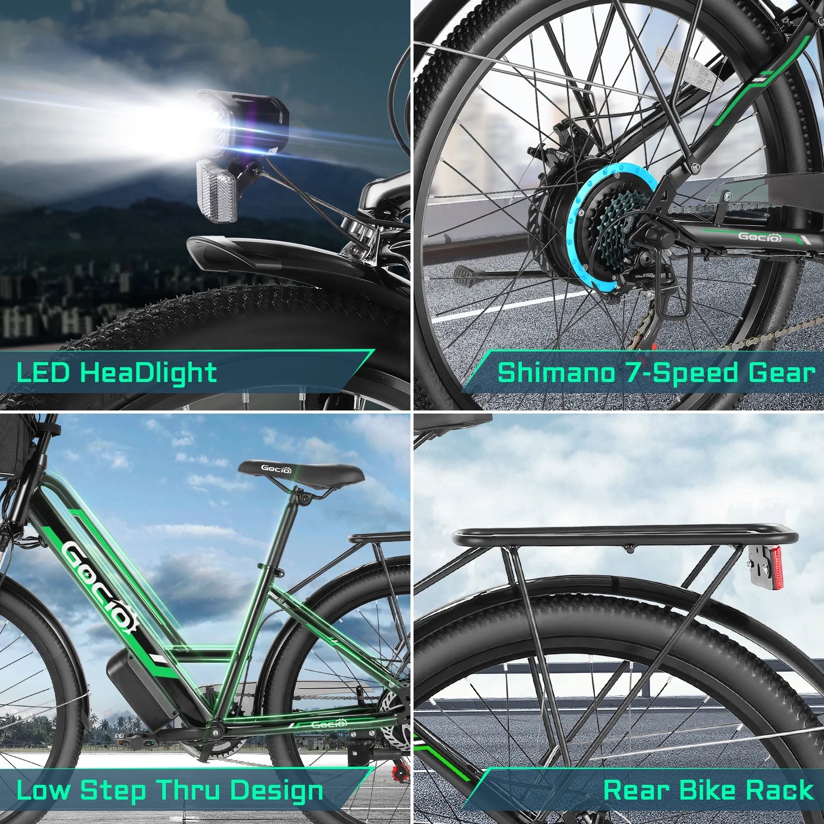 500W 26" Electric Bike 48V Removable Battery Electric Bicycle for Adults, 19.8Mph Cruiser Ebike, Electric Commuter Bike Low Step Frame, Shimano 7 Speed for Men Women Senior UL2849