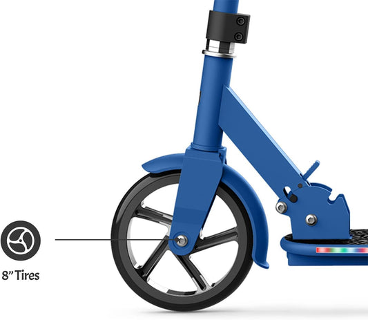 2-Wheel Kick Scooter, Sturdy Wide Deck, Height Adjustable Handlebar, Rear Brake, Easy-Folding Mechanism, 8 Inch Wheels