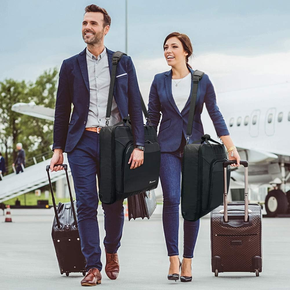 Suit Luggage Garment Bag with Shoulder Strap, Suit Carry on Bag Hanging Suitcase Garment Bags for Men Women Business Travel